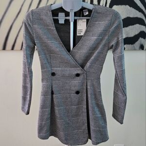 H&M Grey plaid jumpsuit